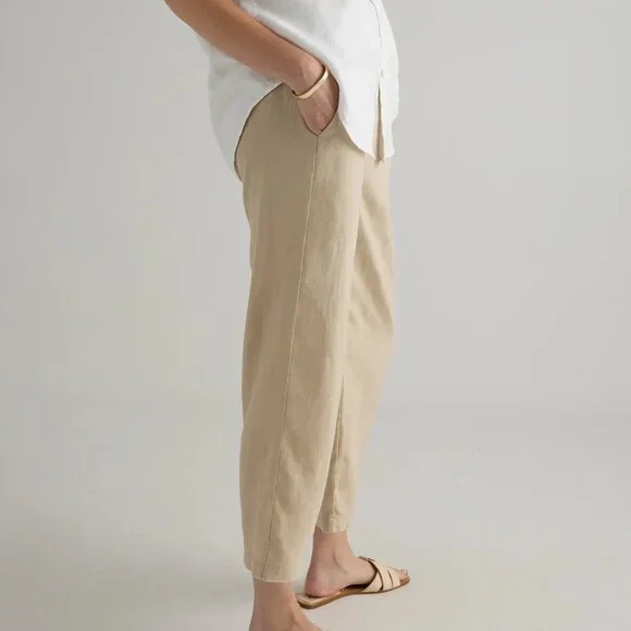 NWT Quince 100% European Linen Pants in Driftwood - Picture 2 of 7